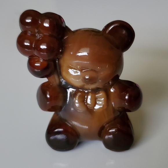 Vntg Boyd "Patrick the Bear" Chocolate Brown Slag Glass - Picture 1 of 10